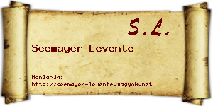 Seemayer Levente névjegykártya